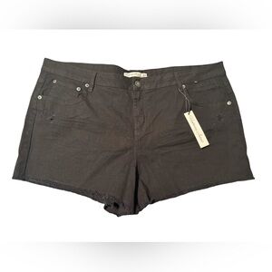 New Highway Jeans Black Distressed Stretch Denim Shorts